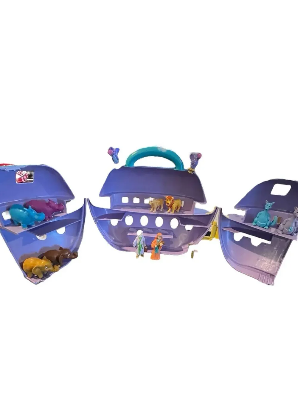 Boley Noah's Ark Playset Bible Story Boat Toy 14 Piece Not Complete Damage 2001